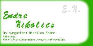 endre nikolics business card